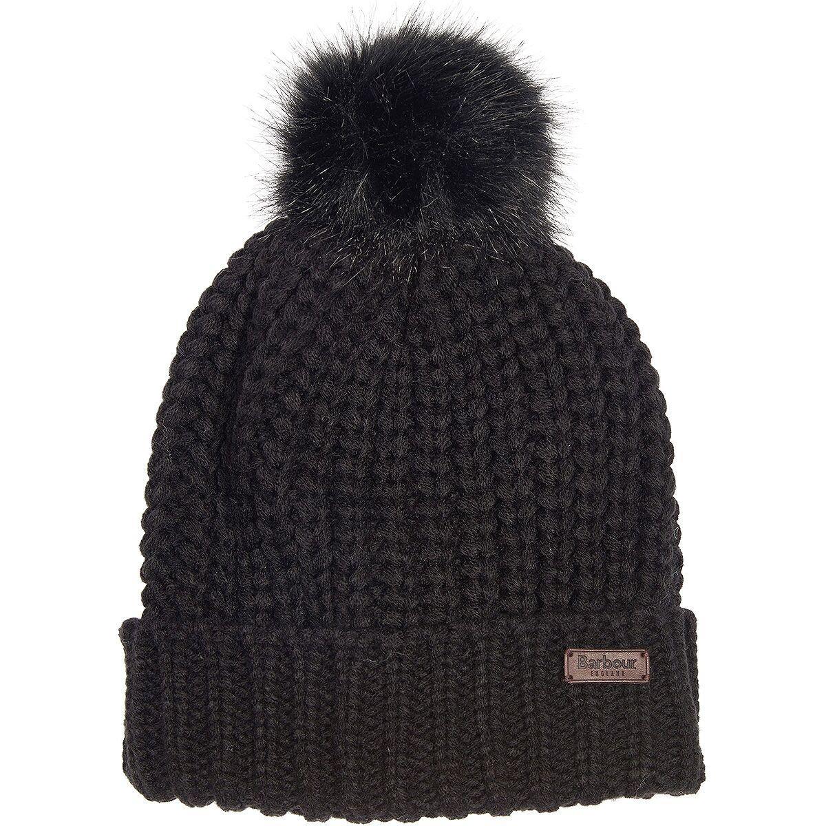 Barbour Saltburn Knit Beanie with Faux Fur Pom Product Image