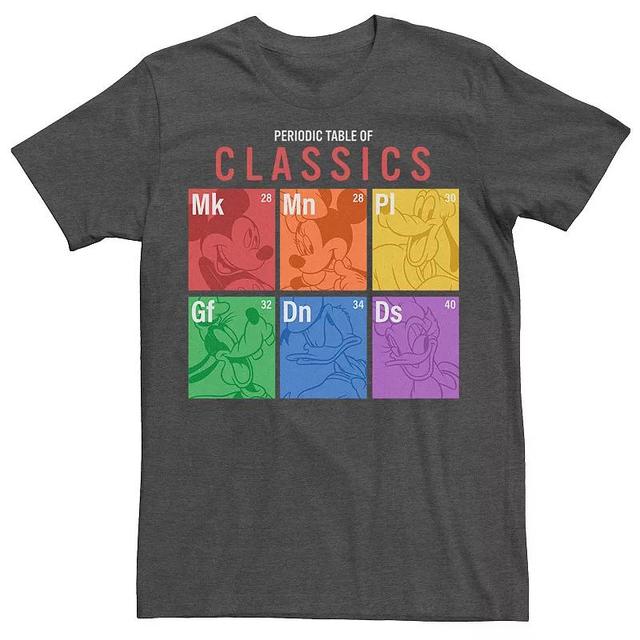 Disneys Mickey & Friends Periodic Square Colorful Panels Mens Tee Grey Heather Product Image