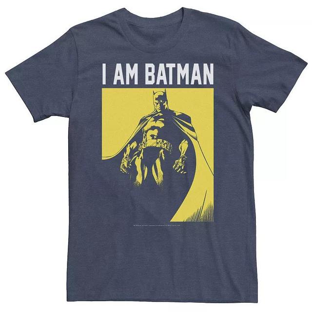 Big & Tall DC Comics Batman I Am Batman Yellow Hue Poster Tee, Mens Product Image