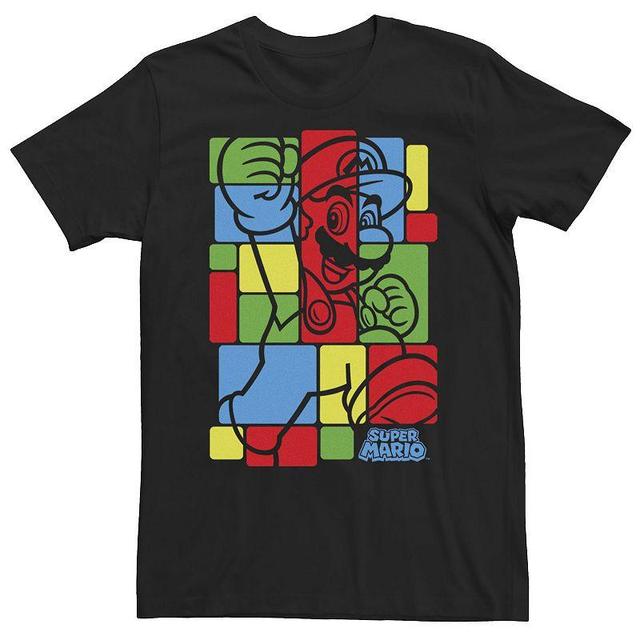 Big & Tall Nintendo Super Mario Colorful Squares Fill Classic Tee, Mens Product Image