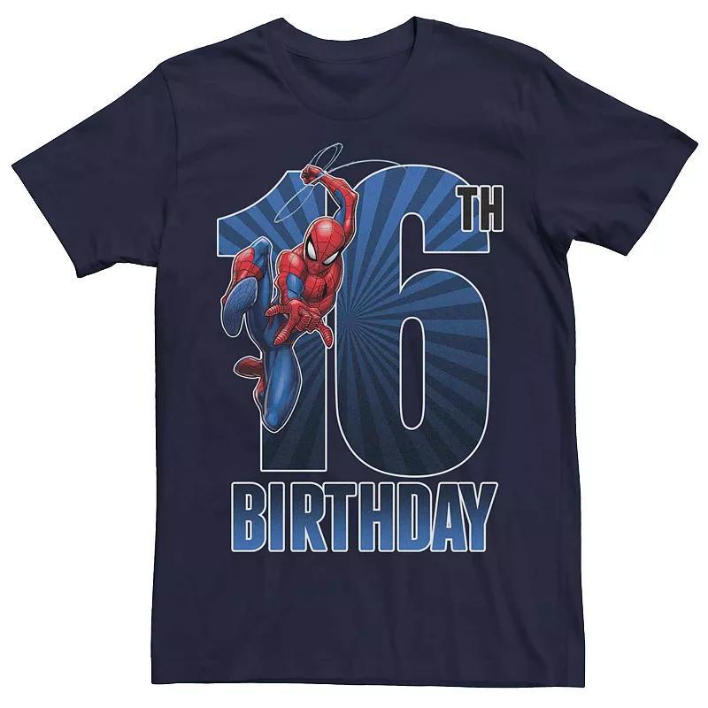 Mens Marvels Spider-Man 16th Birthday Tee Blue Product Image