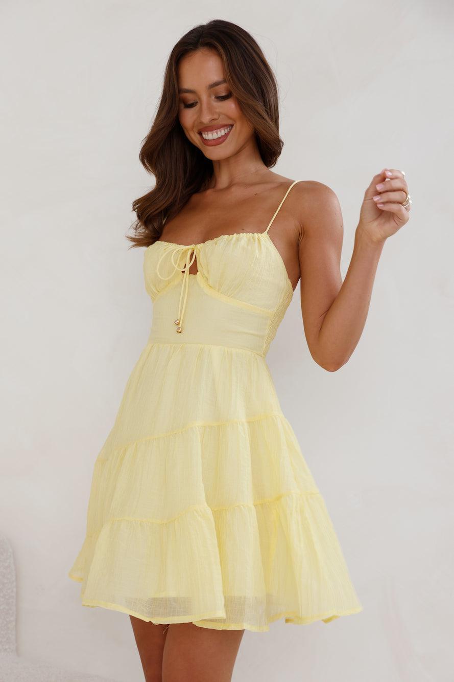 Behind The Clouds Mini Dress Yellow Product Image