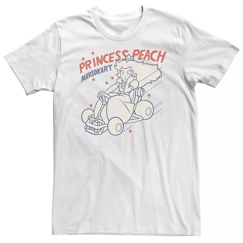 Big & Tall Nintendo Mario Kart Peach Kart Gaming Tee, Mens Product Image