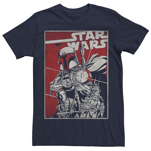 Mens Star Wars Boba Fett Comic Cover Tee Blue Product Image