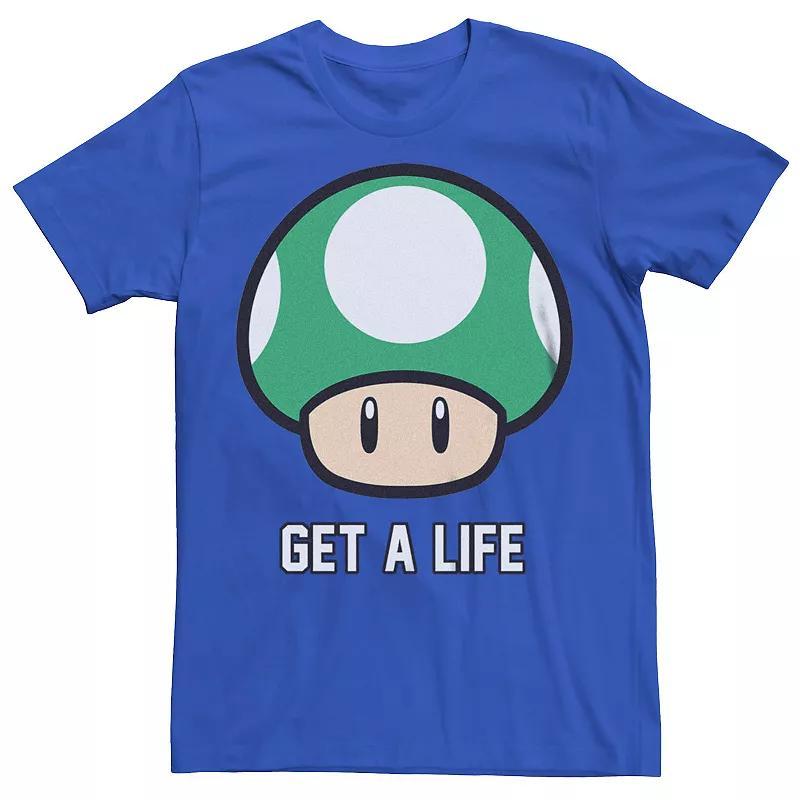 Mens Super Mario Bros 1-UP Mushroom Get a Life Graphic Tee Product Image