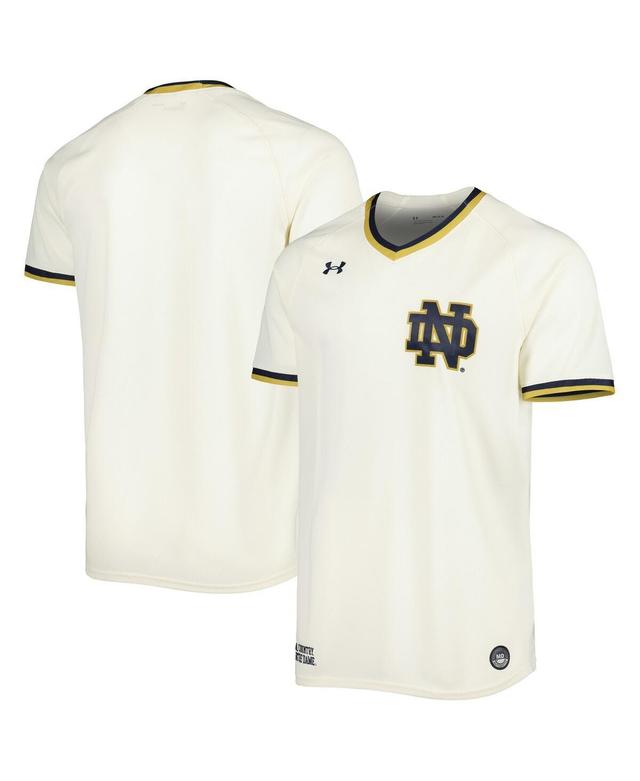 Mens Under Armour Cream Notre Dame Fighting Irish Replica Baseball Jersey Product Image