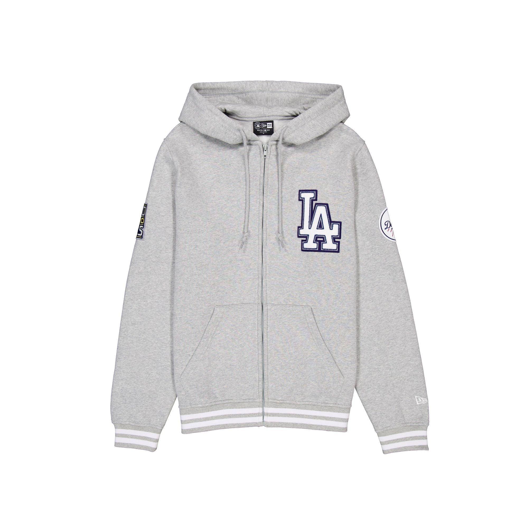 Los Angeles Dodgers Gray Logo Select Full-Zip Hoodie Male Product Image