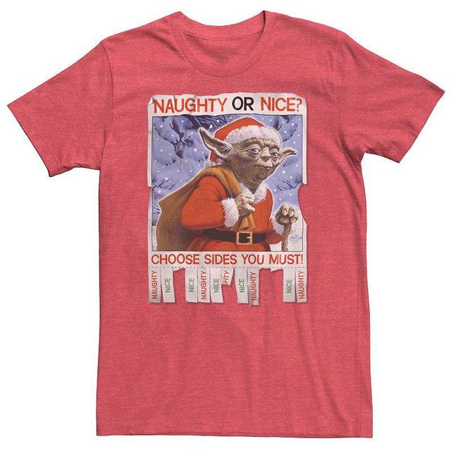 Mens Star Wars Yoda Naughty Or Nice Flyer Christmas Graphic Tee Product Image