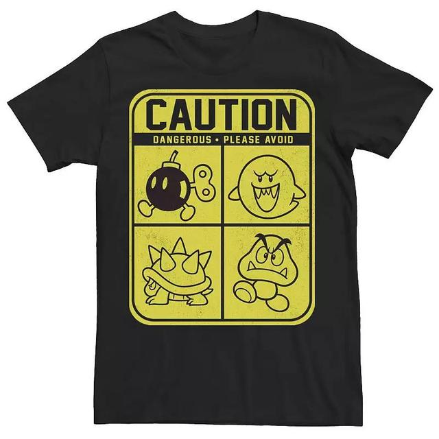 Mens Nintendo Super Mario Caution Dangerous Foes Tee Product Image