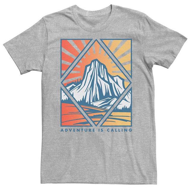 Mens Adventure Is Calling Geometric Mountain Sunset Tee Product Image