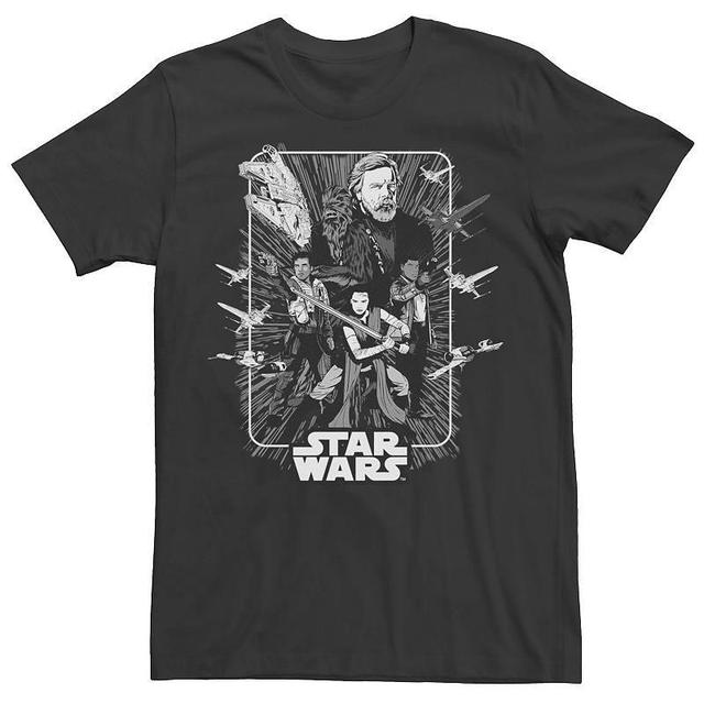 Mens Star Wars Last Jedi Luke, Rey, Finn & Poe Tee Product Image