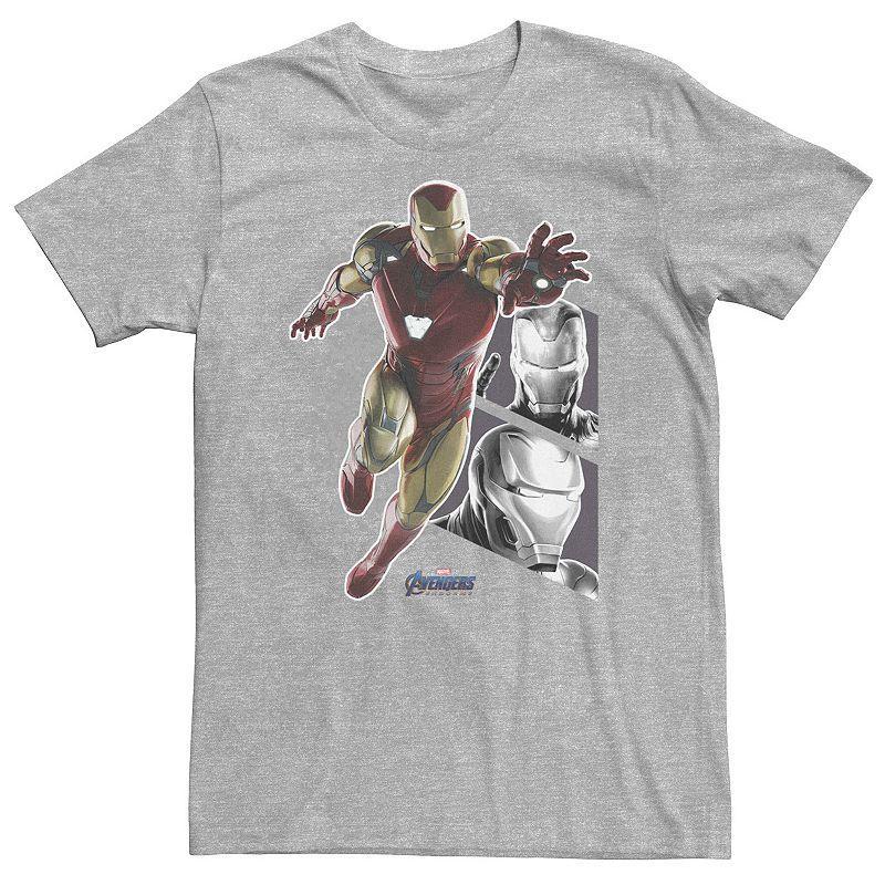 Big & Tall Marvel Avengers Endgame Iron Man Panel Pose Tee, Mens Athletic Grey Product Image