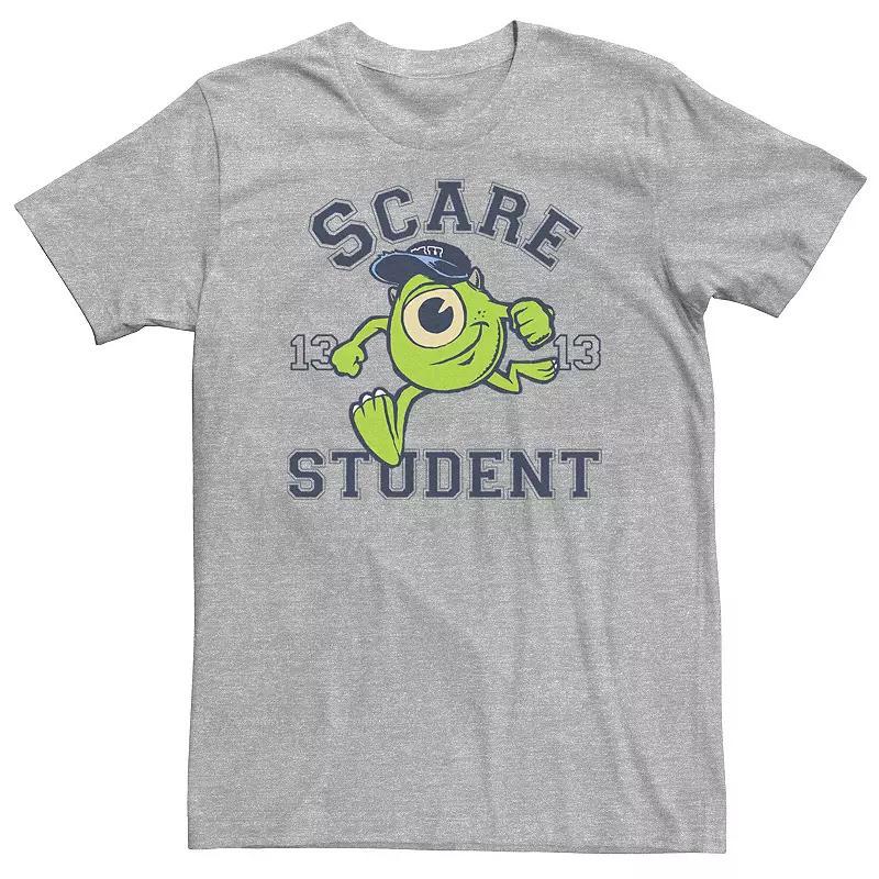 Big & Tall Disney / Pixar Monsters University Scare Student Mike Portrait Tee, Mens Athletic Grey Product Image