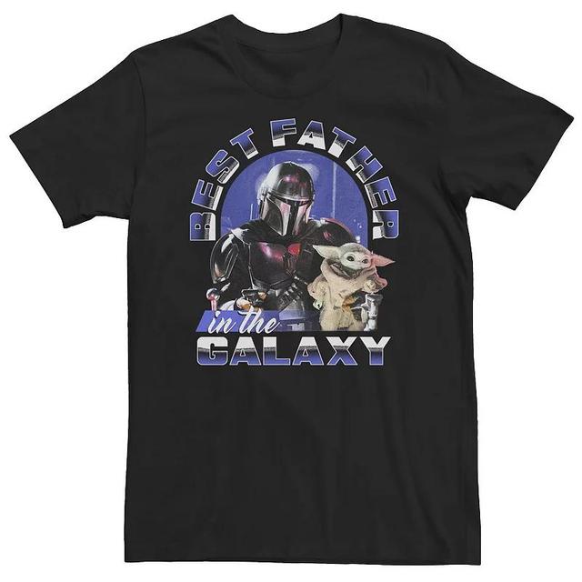 Big & Tall Star Wars: The Mandalorian Best Father In The Galaxy Retro Poster Tee, Mens Product Image