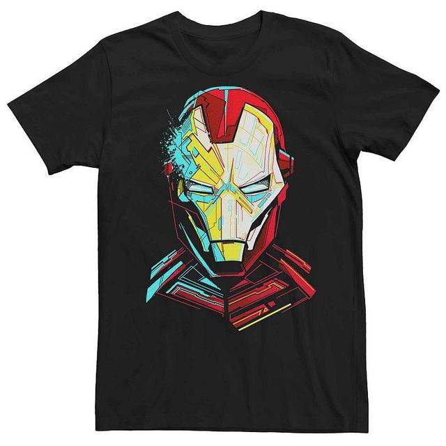 Mens Marvels Iron Man Colorful Tech Portrait Tee Product Image