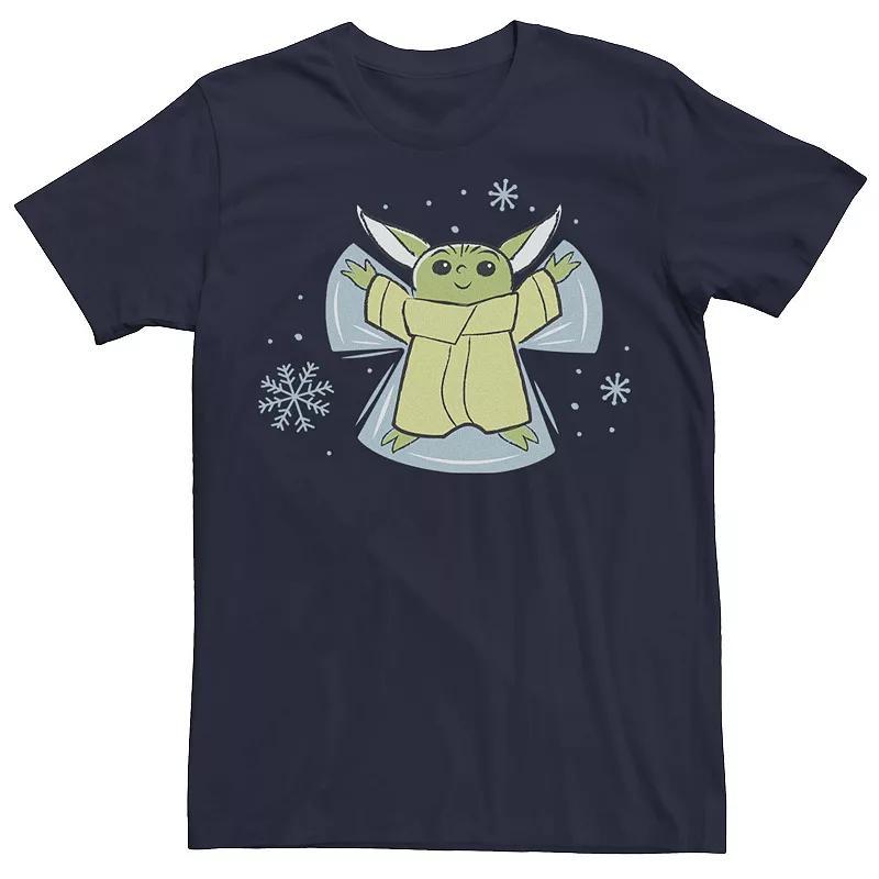 Mens Star Wars Christmas The Child Snow Angel Tee Blue Product Image