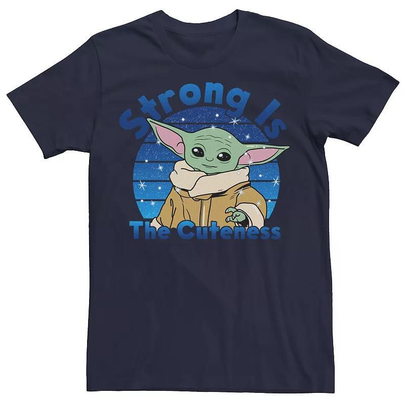 Mens Star Wars The Mandalorian The Child Strong Is The Cuteness Tee Blue Product Image