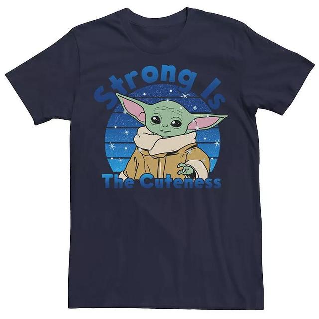 Mens Star Wars The Mandalorian The Child Strong Is The Cuteness Tee Blue Product Image