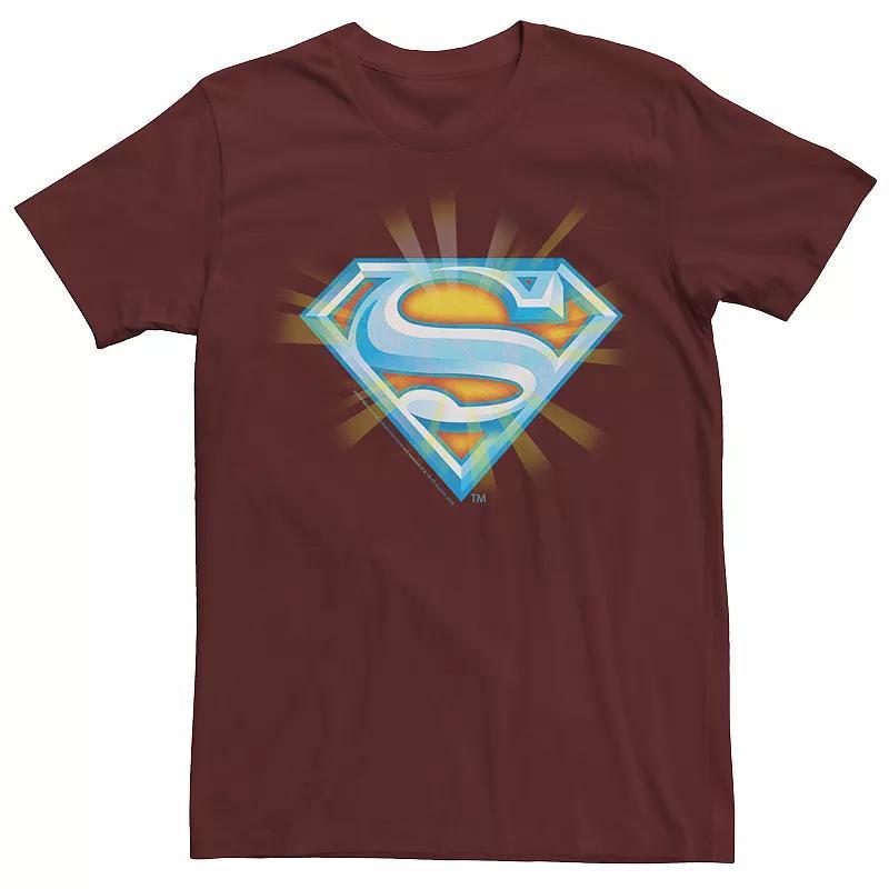 Mens Superman Shining Chest Logo Tee Red Product Image