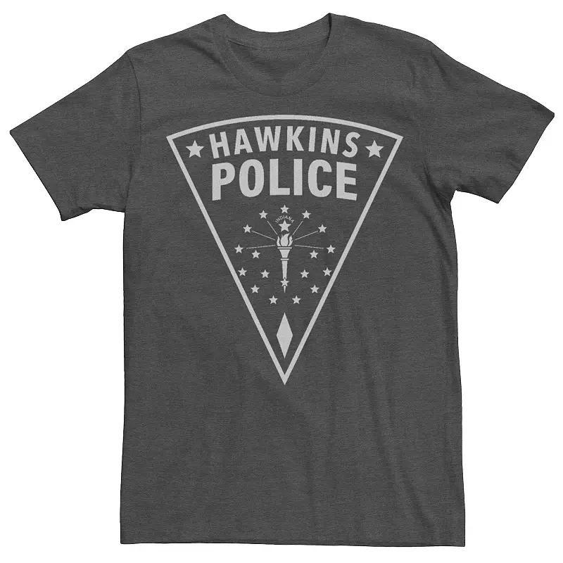 Mens Stranger Things Hawkins Police Emblem Graphic Tee Grey Heather Product Image