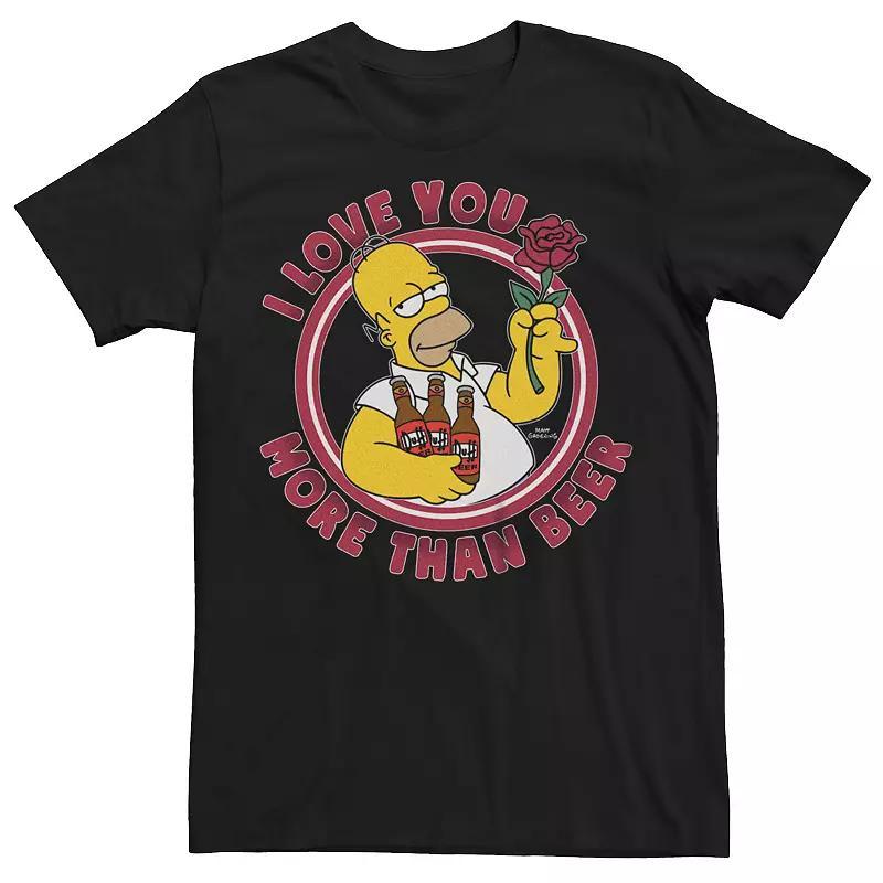 Big & Tall The Simpsons Love And Beer Tee, Mens Product Image