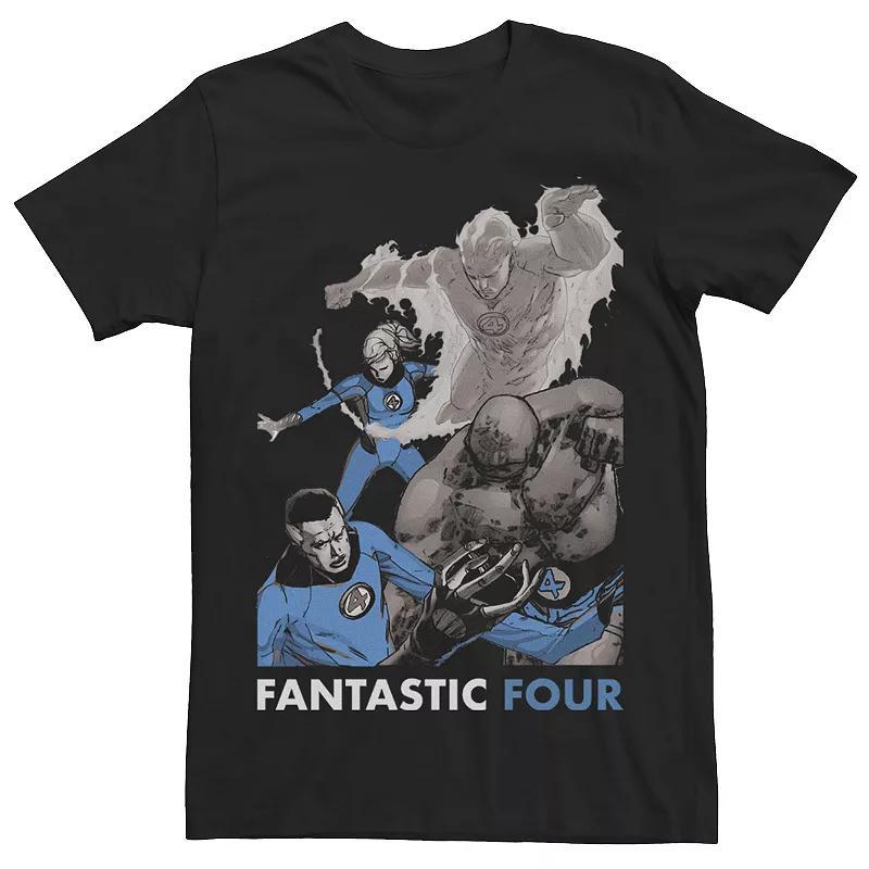 Mens Marvel Fantastic Four Group Shot Fight Mode Poster Tee Product Image