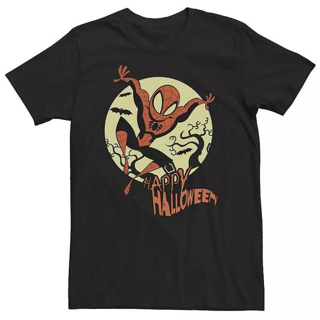 Big & Tall Marvel Spider-Man Moonlight Happy Halloween Tee, Mens Product Image