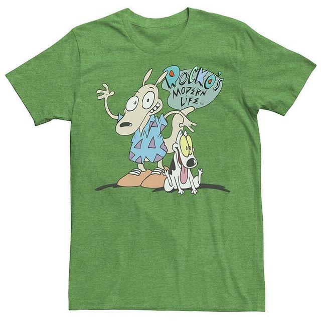 Mens Nickelodeon Rockos Modern Life Show Intro Graphic Tee Kelly Grey Product Image