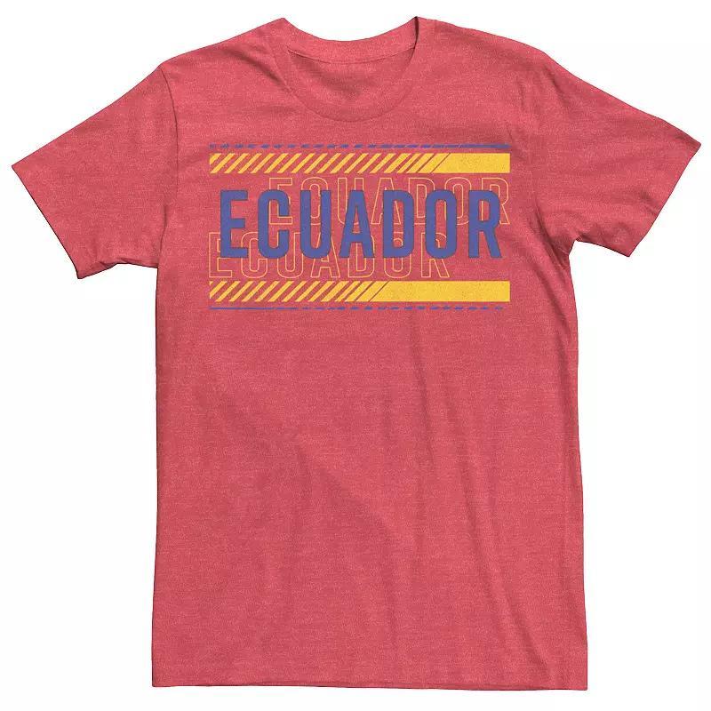 Mens Gonzales Ecuador Text Overlay Tee Red Grey Product Image