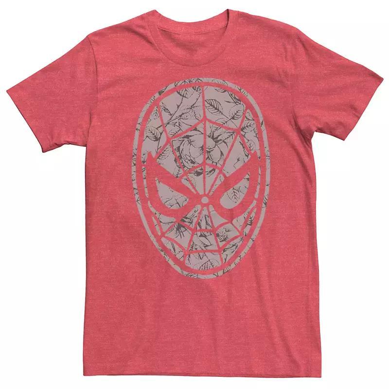 Mens Marvel Spider-Man Floral Fill Tee Red Grey Product Image