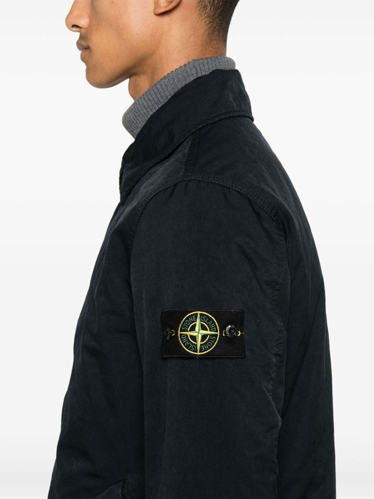 STONE ISLAND Men's Water-resitant Trench Coat In Blue Product Image