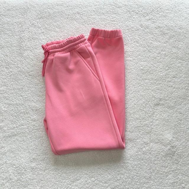 Rose Pink Basic Blank Jogger Sweatpants Product Image