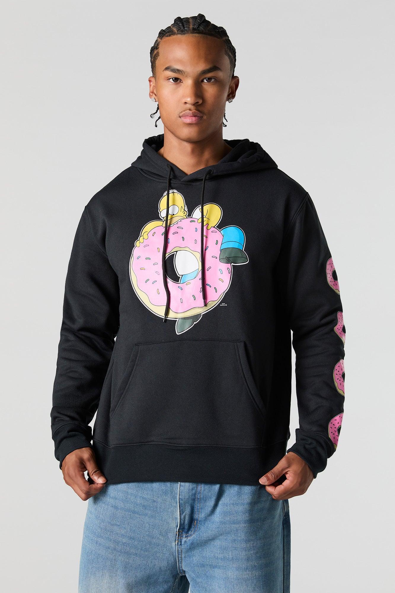 Homer Simpson Graphic Fleece Hoodie Male Product Image