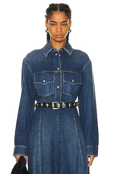 Jinn Snap-Front Denim Western Top Product Image