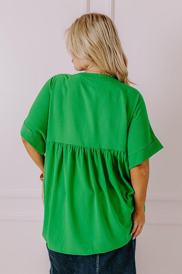 City Escape Shift Top in Kelly Green Curves Product Image