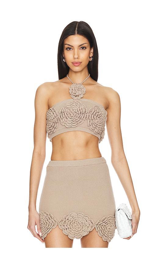 Lovers and Friends Ashby Crochet Top in Beige Product Image