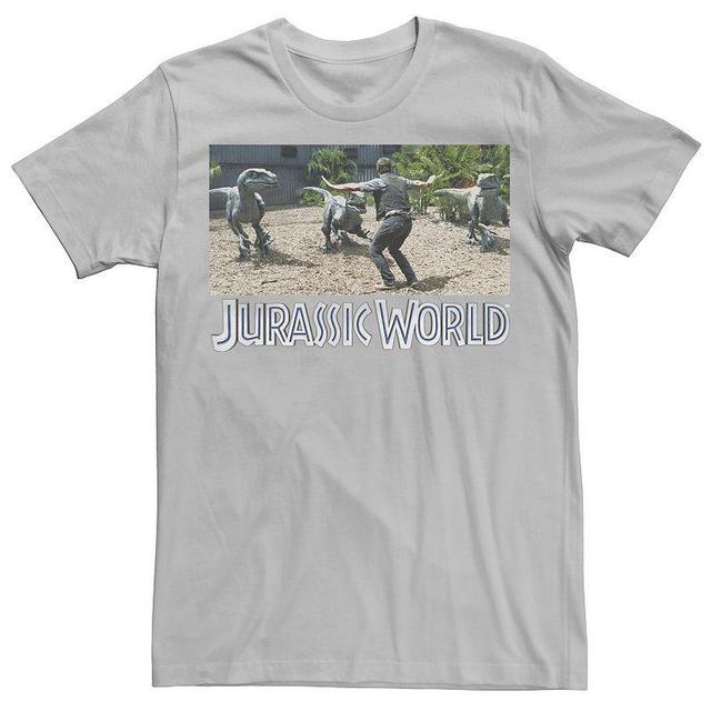 Mens Jurassic World Owen Raptor Pack Trainer Graphic Tee Silver Product Image