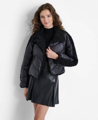 Women's Mixed-Media Puffer Jacket Product Image