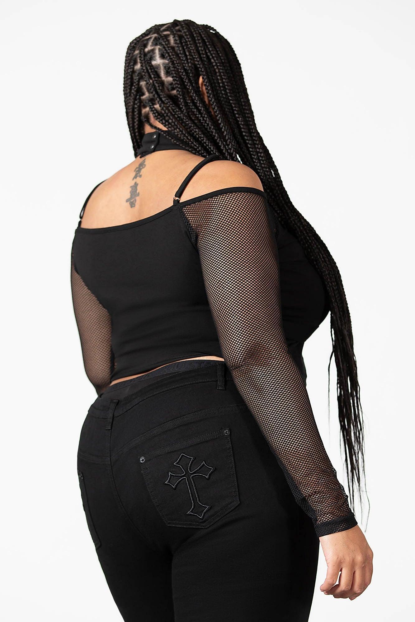 Death Card Fishnet Top [PLUS] - Resurrect Female Product Image