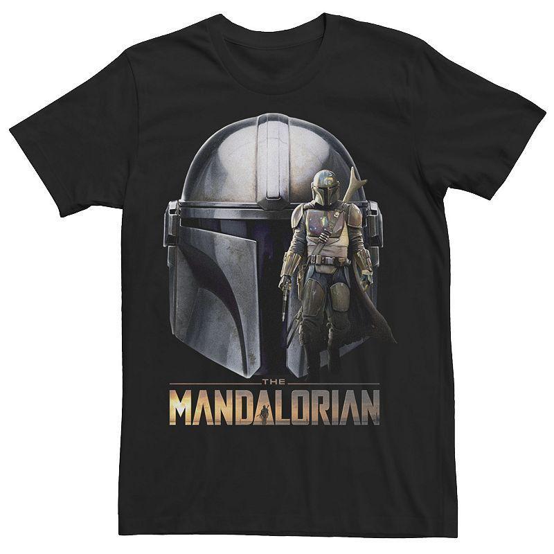 Men's Star Wars The Mandalorian Portrait Overlay Logo Tee, Size: Large, Black Product Image