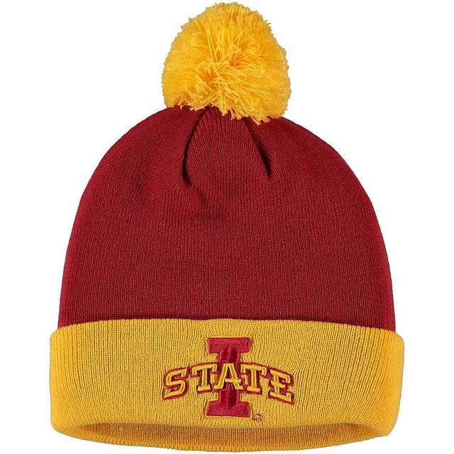 Mens Top of the World Cardinal/Gold Iowa State Cyclones Core 2-Tone Cuffed Knit Hat with Pom Product Image