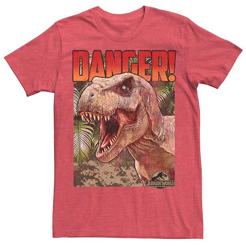 Mens Jurassic World Danger T-Rex Retro Poster Tee Product Image