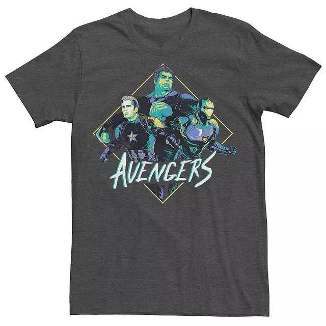 Mens Avengers Endgame Retro Group Tee Grey Heather Product Image