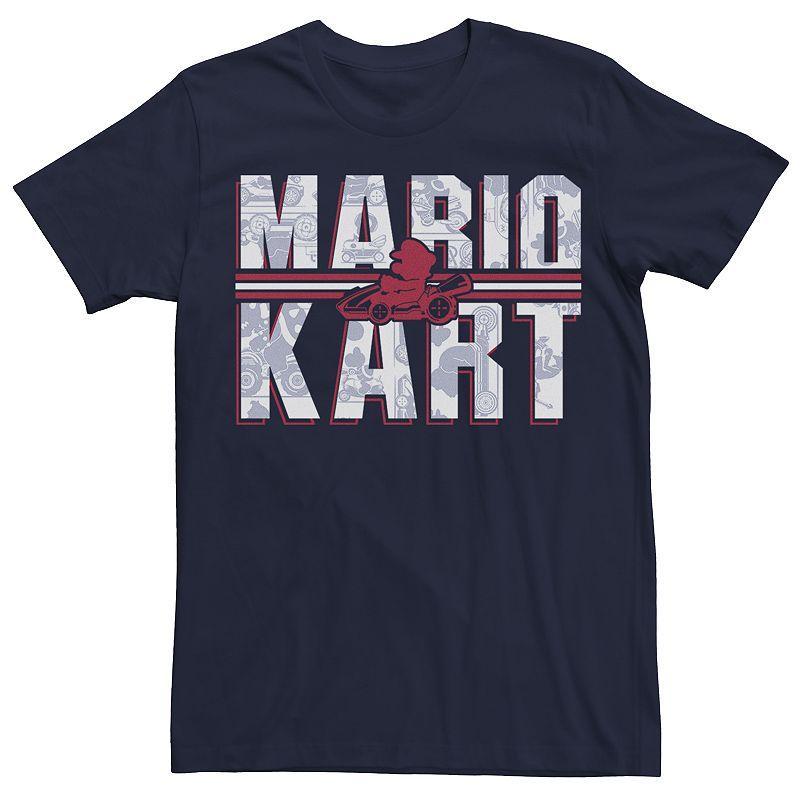 Mens Nintendo Kart Text Tee Blue Product Image