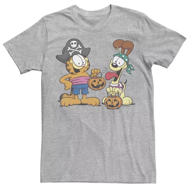 Mens Garfield And Odie Pirate Costumes Tee Athletic Grey Product Image