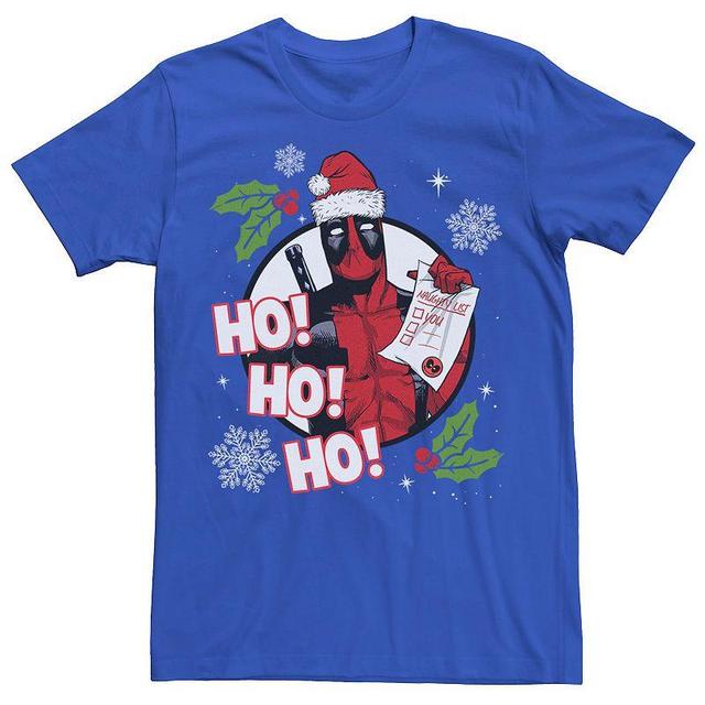 Mens Marvel Deadpool Santa Naughty List Holiday Tee Product Image