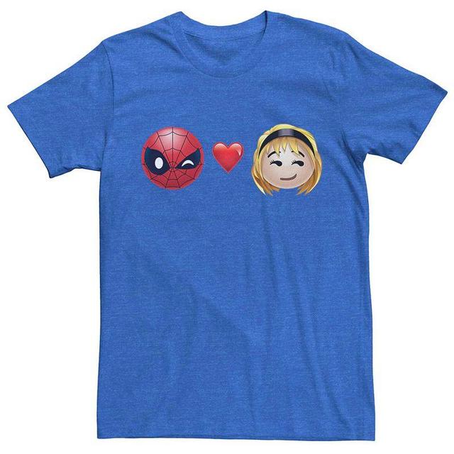 Mens Marvel Spider-Man Heart Gwen Stacy Emoji Tee Royal Grey Product Image