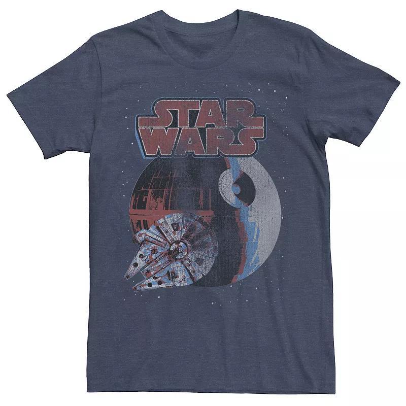 Mens Star Wars Lonely Station Graphic Tee Navy Grey Product Image