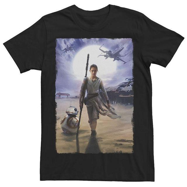 Mens Star Wars The Force Awakens Rey & BB-8 Painting Tee Product Image