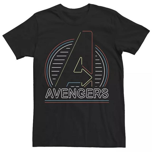 Mens Marvel Avengers Neon Stripes Logo Tee Product Image